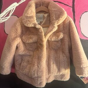 Urban Republic Blush/Cream Faux Fur Jacket